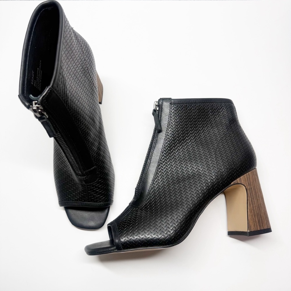 NEW Sanctuary Ready Leather Open Toe Heeled Ankle Booties